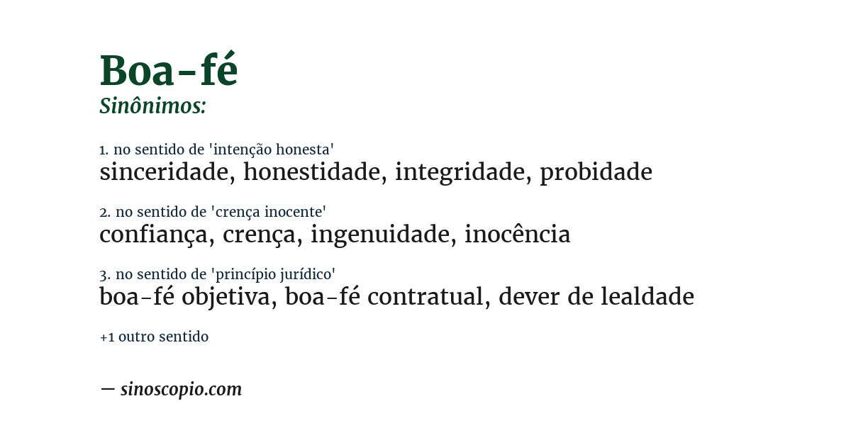 Sinônimo de boa-fé