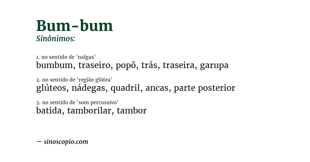 Sinônimo de bum-bum