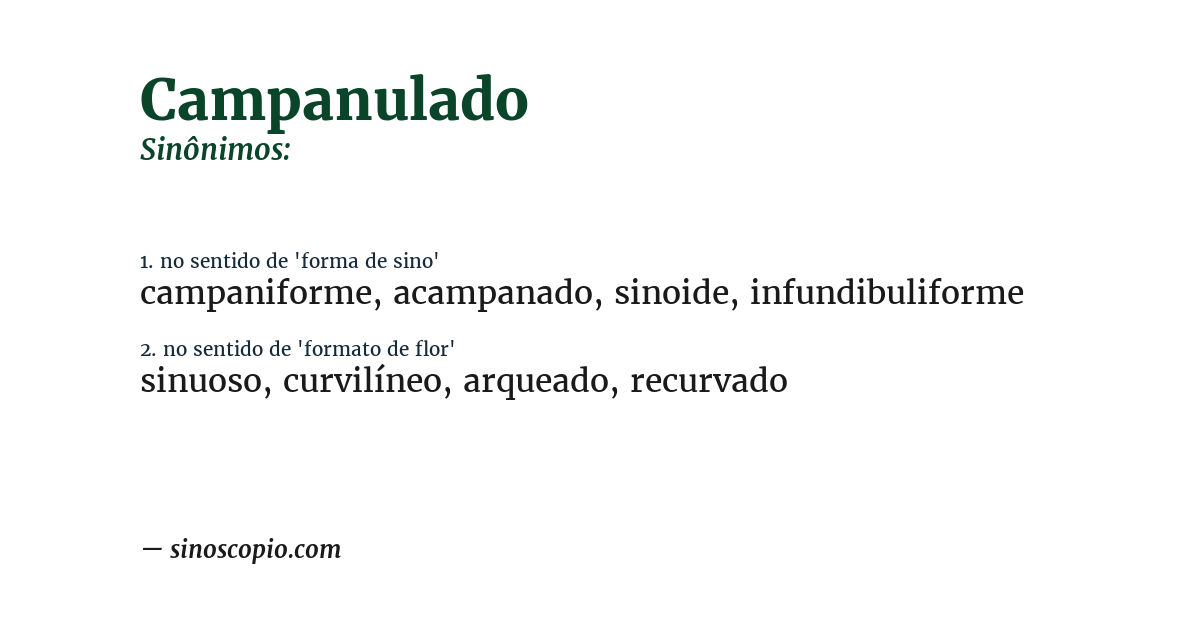 Sinônimo de campanulado