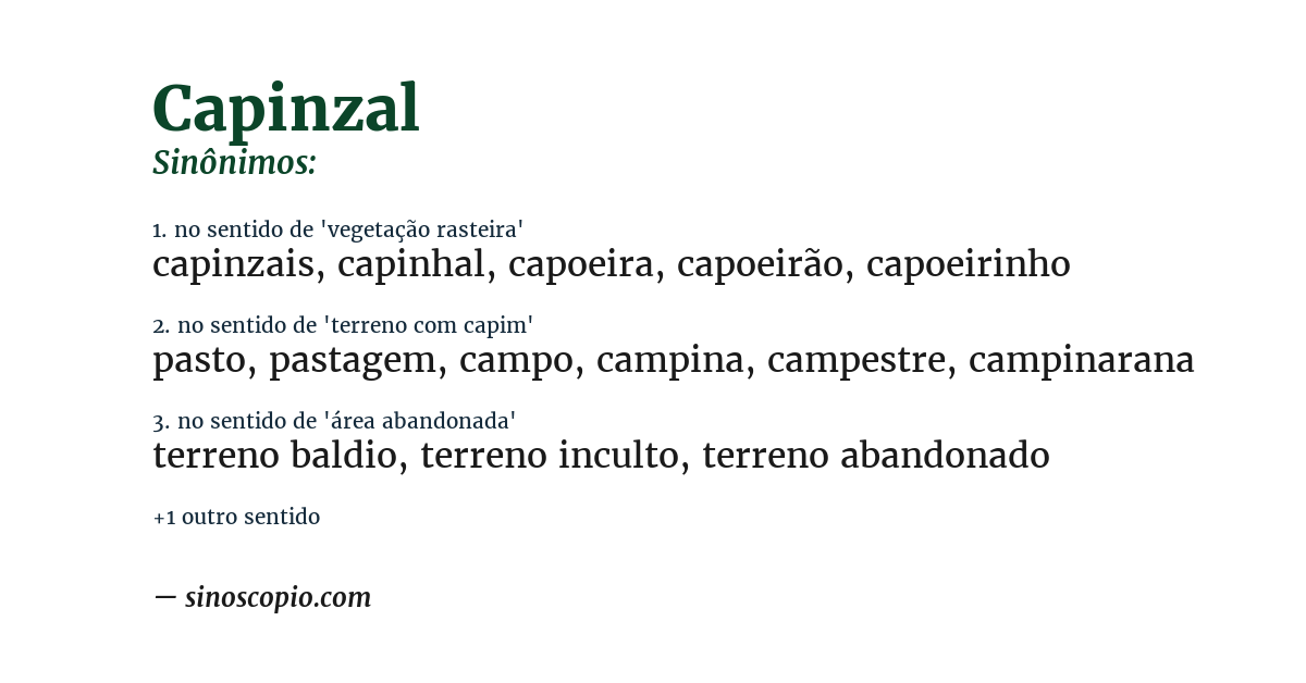 Sinônimo de capinzal