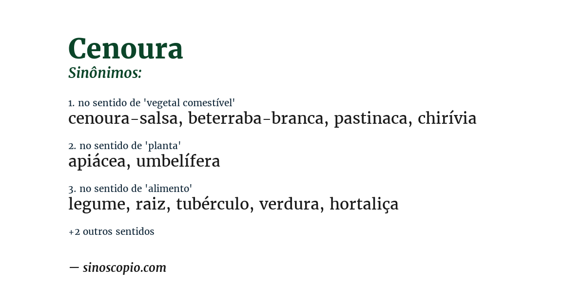 Sinônimo de cenoura
