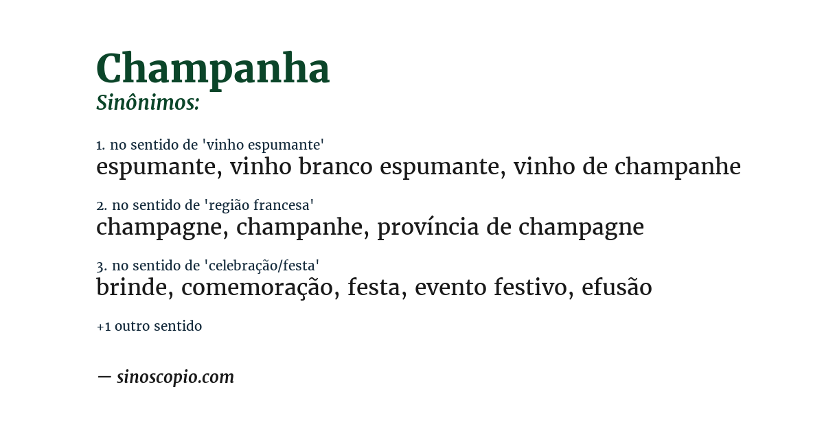 Sinônimo de champanha