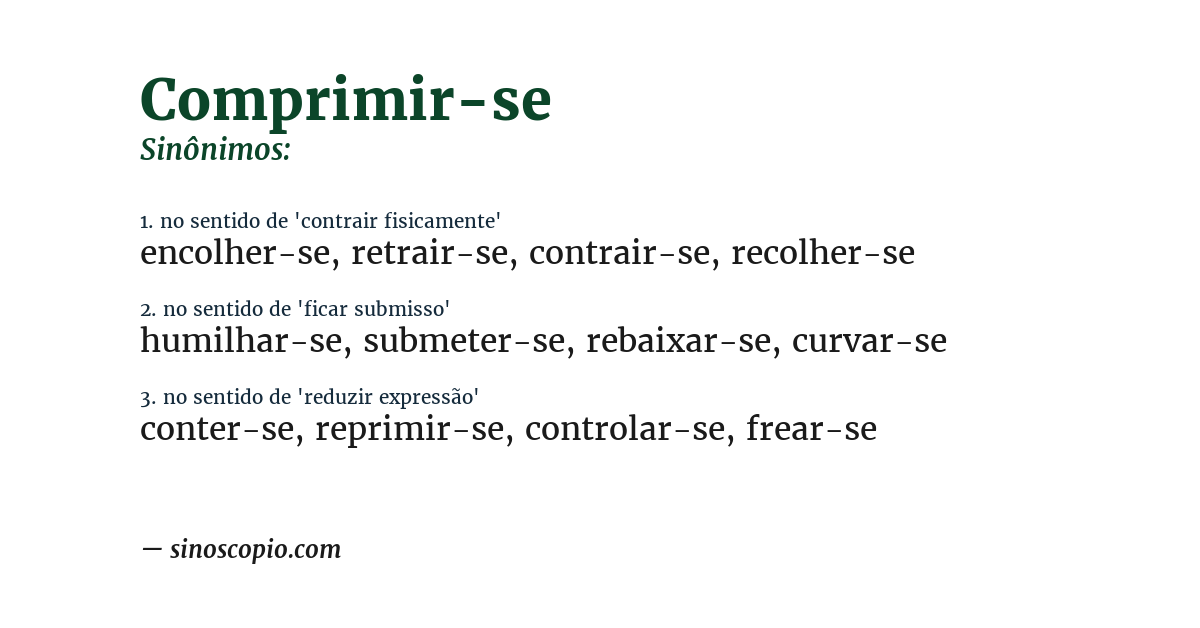 Sinônimo de comprimir-se
