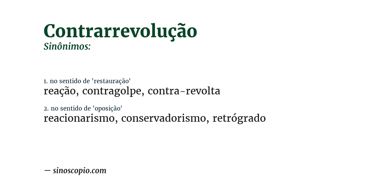 Sinônimo de contrarrevolução