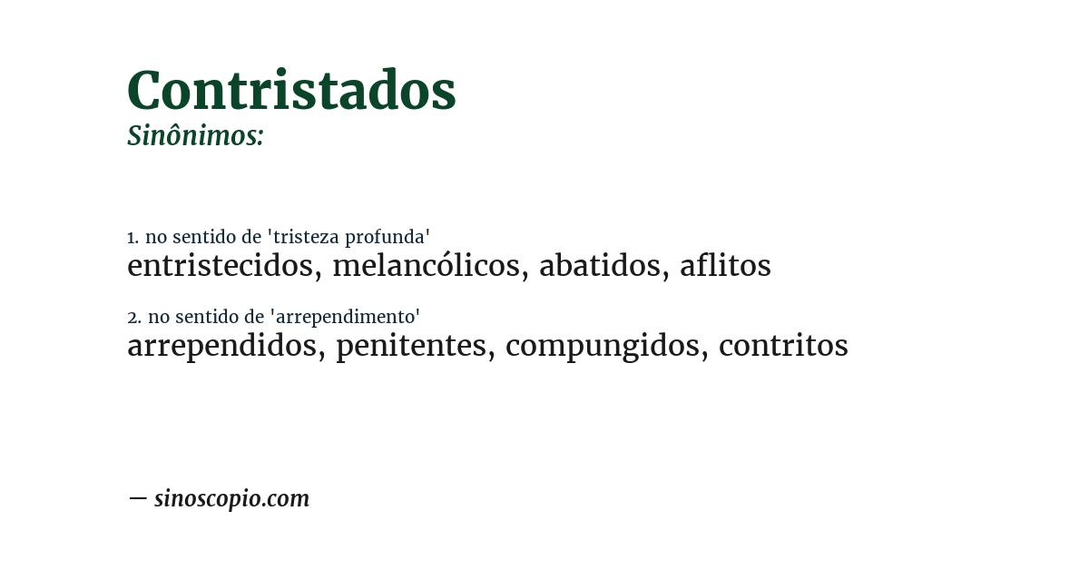 Sinônimo de contristados