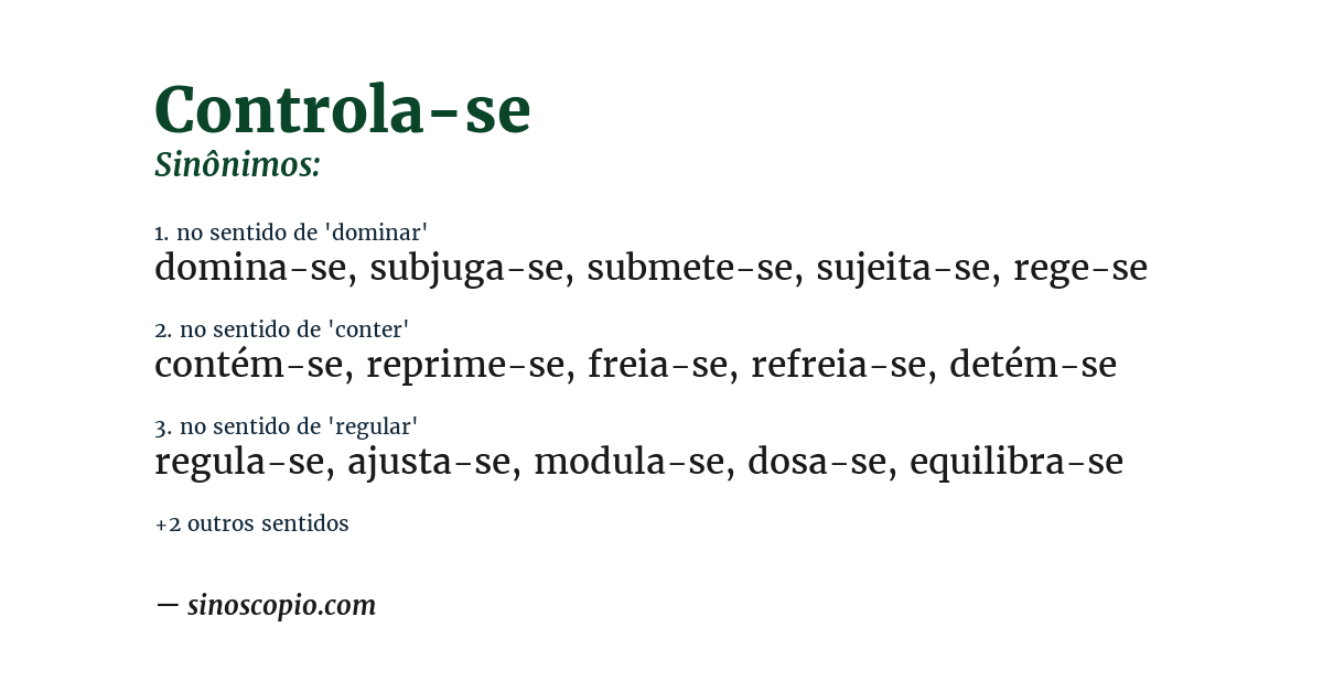 Sinônimo de controla-se