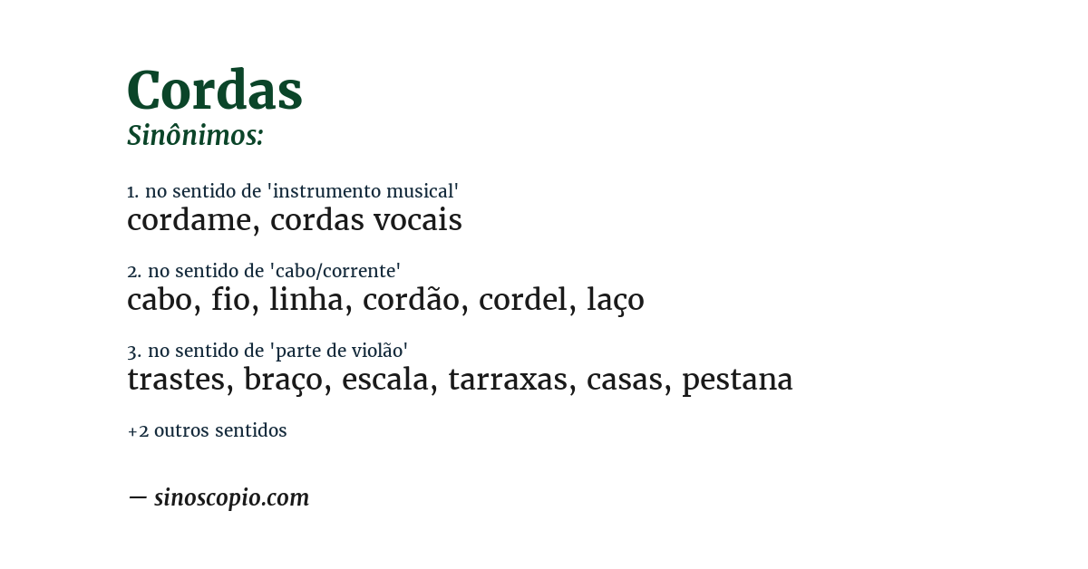 Sinônimo de cordas