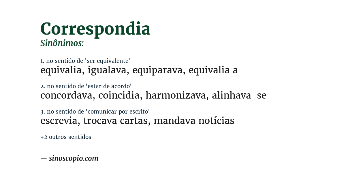 Sinônimo de correspondia