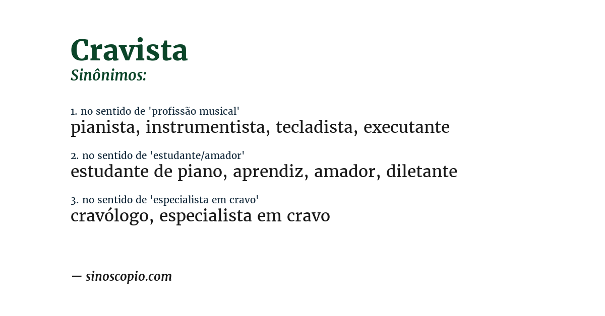Sinônimo de cravista