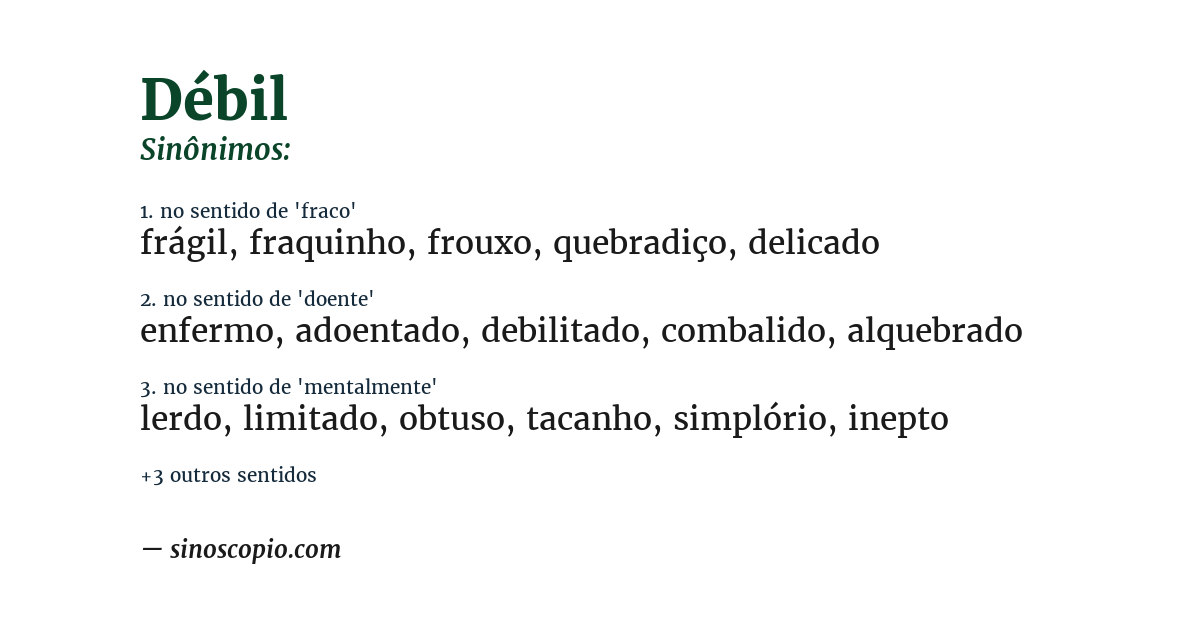 Sinônimo de débil