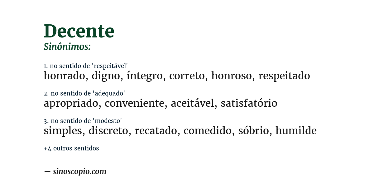 Sinônimo de decente