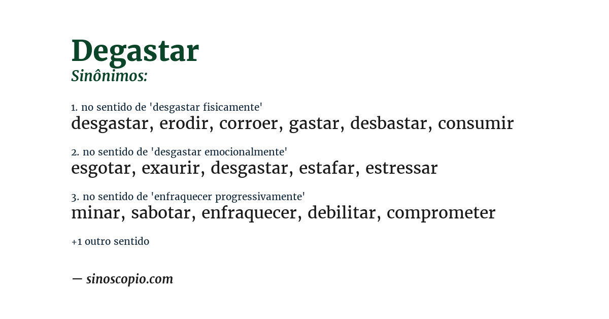 Sinônimo de degastar