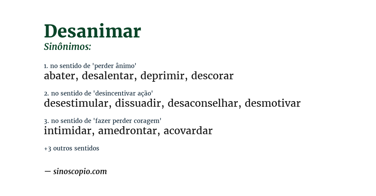 Sinônimo de desanimar