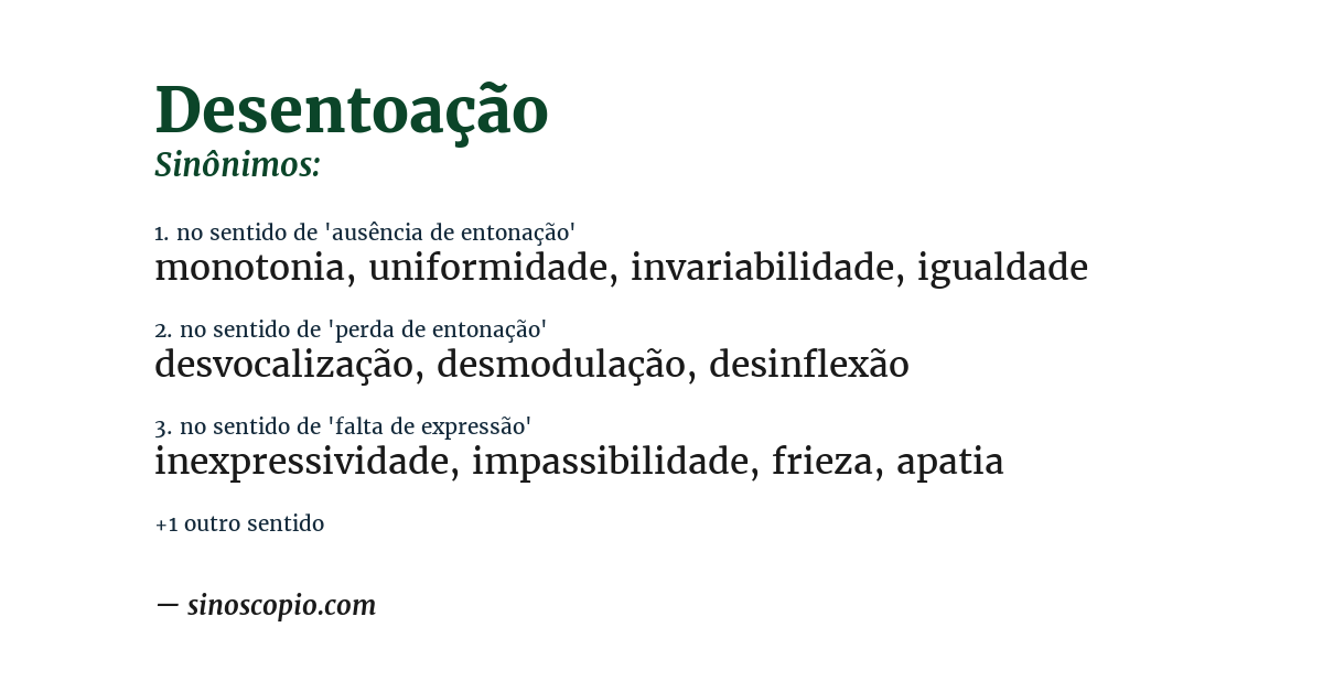 Sinônimo de desentoação