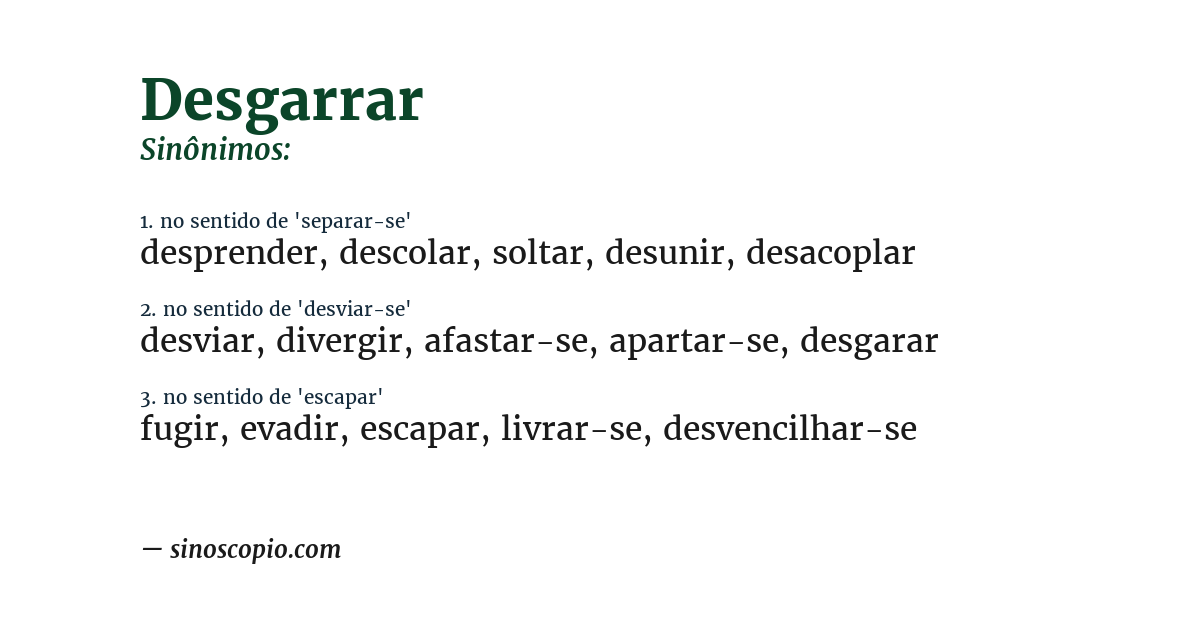 Sinônimo de desgarrar