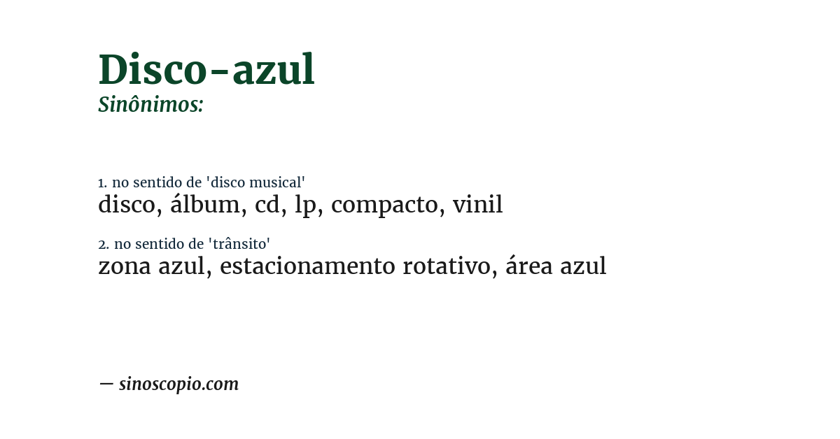 Sinônimo de disco-azul