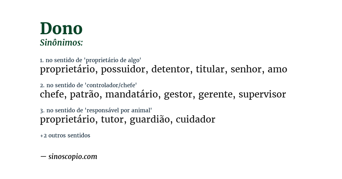 Sinônimo de dono