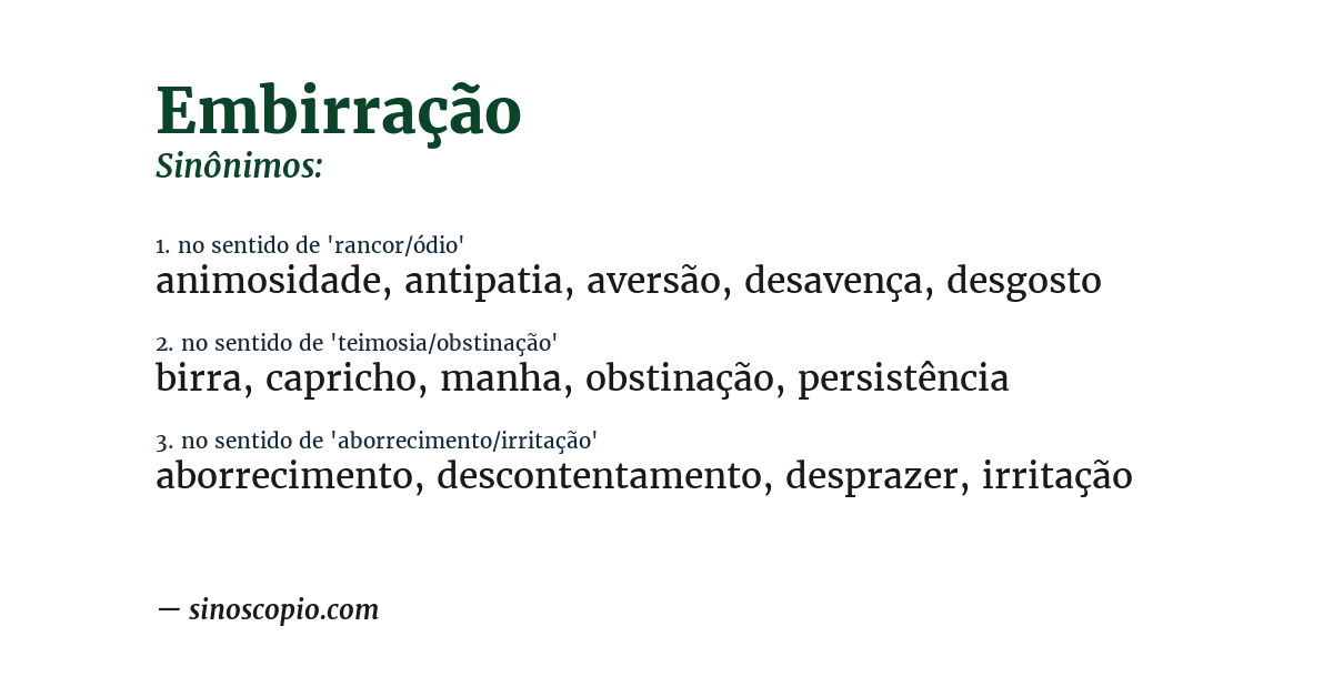 Sinônimo de embirração