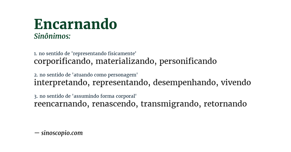 Sinônimo de encarnando
