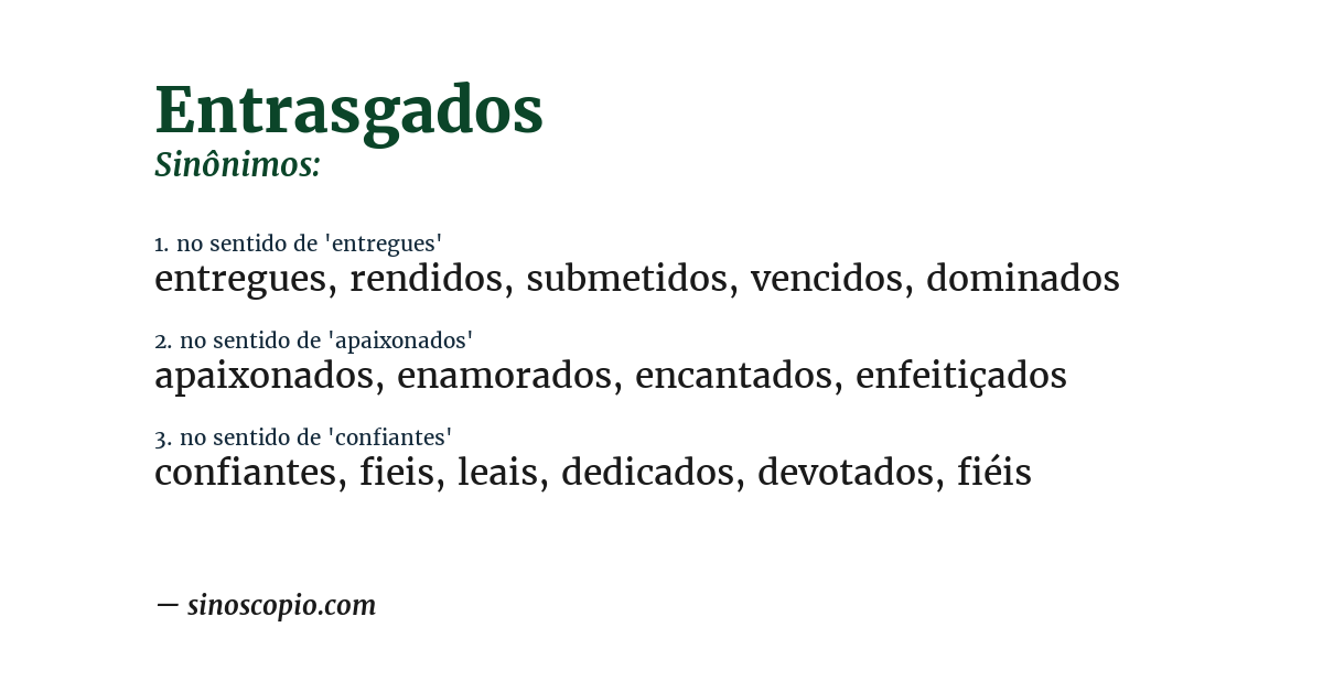Sinônimo de entrasgados
