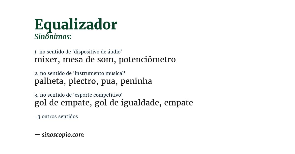 Sinônimo de equalizador