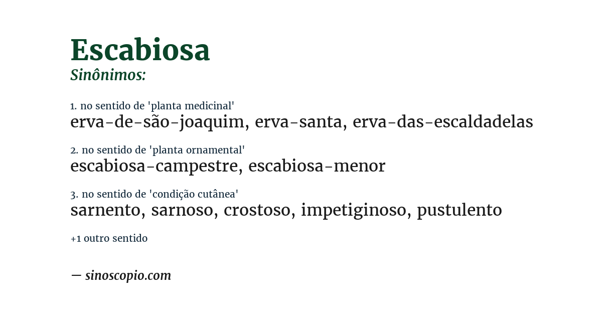 Sinônimo de escabiosa