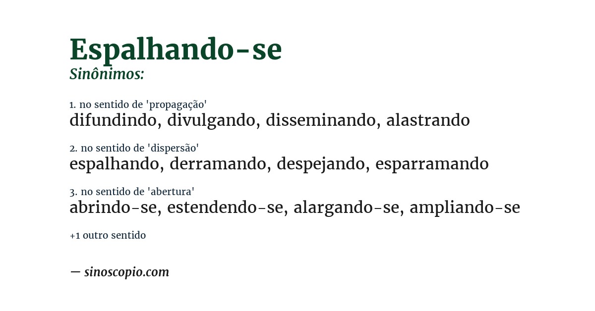 Sinônimo de espalhando-se