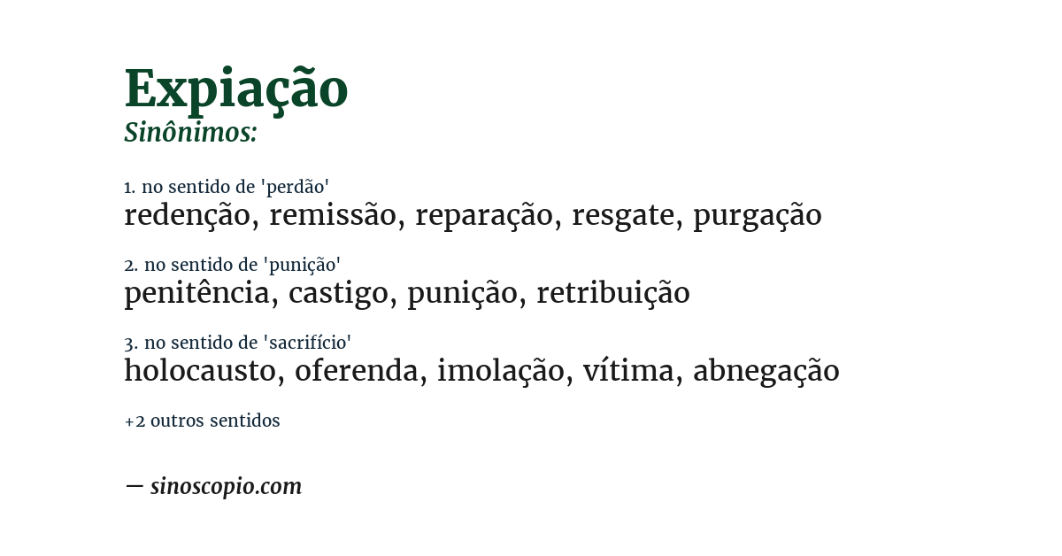 Sinônimo de expiação