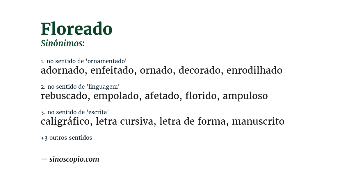 Sinônimo de floreado
