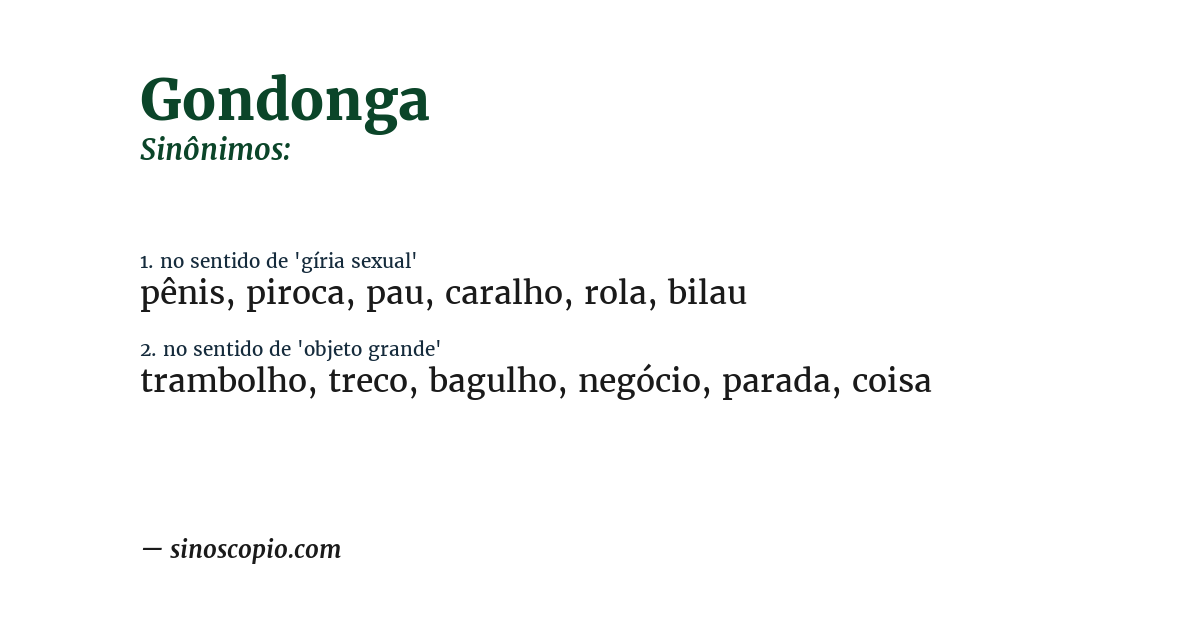Sinônimo de gondonga