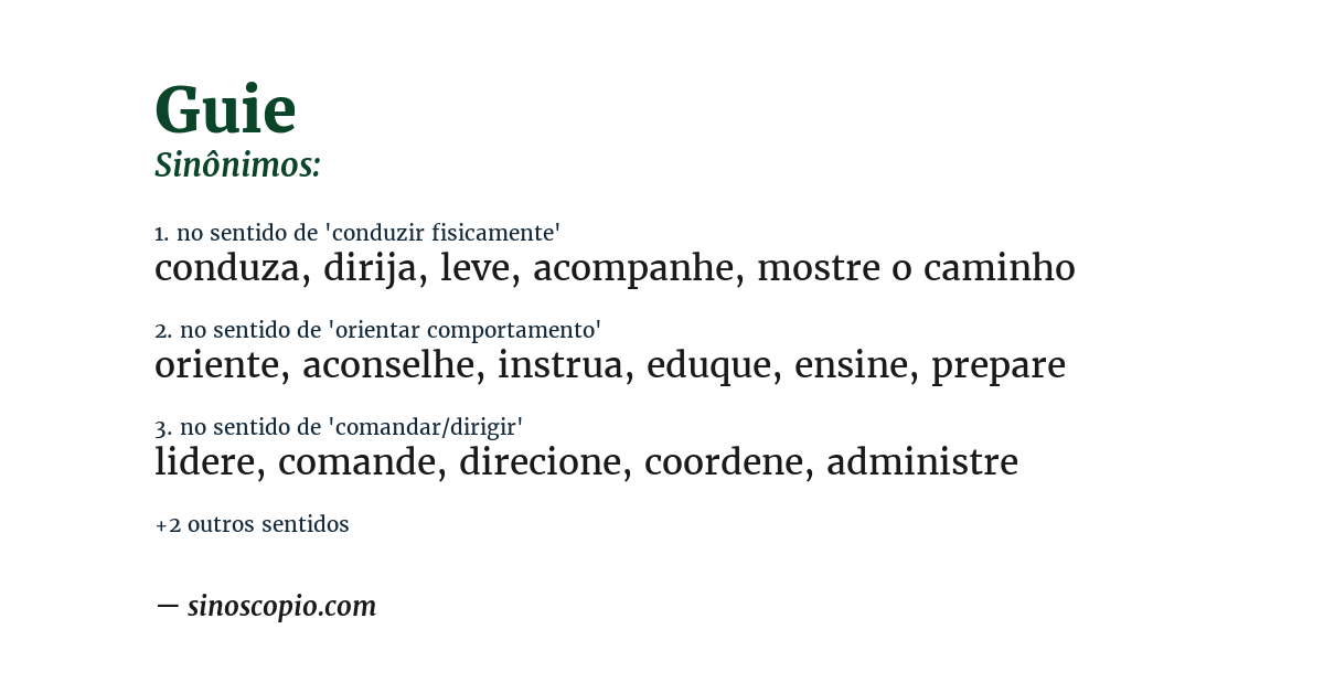 Sinônimo de guie