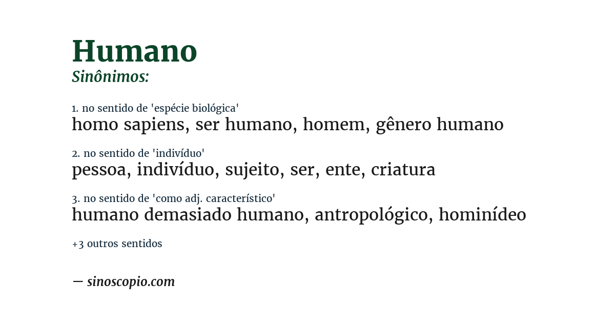 Sinônimo de humano