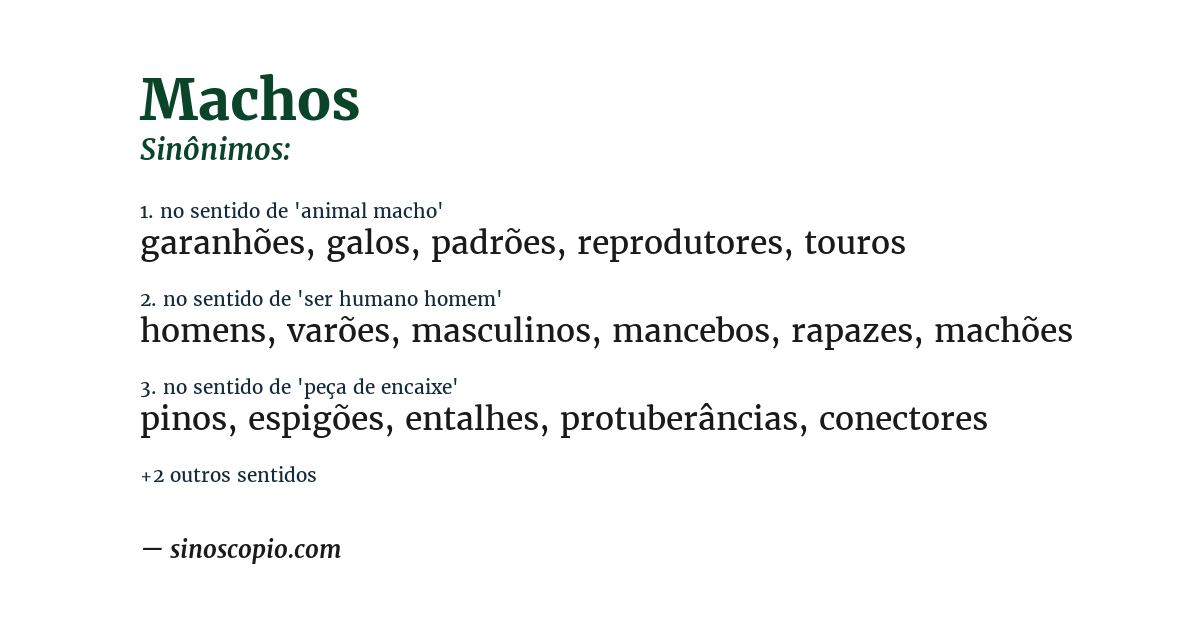 Sinônimo de machos