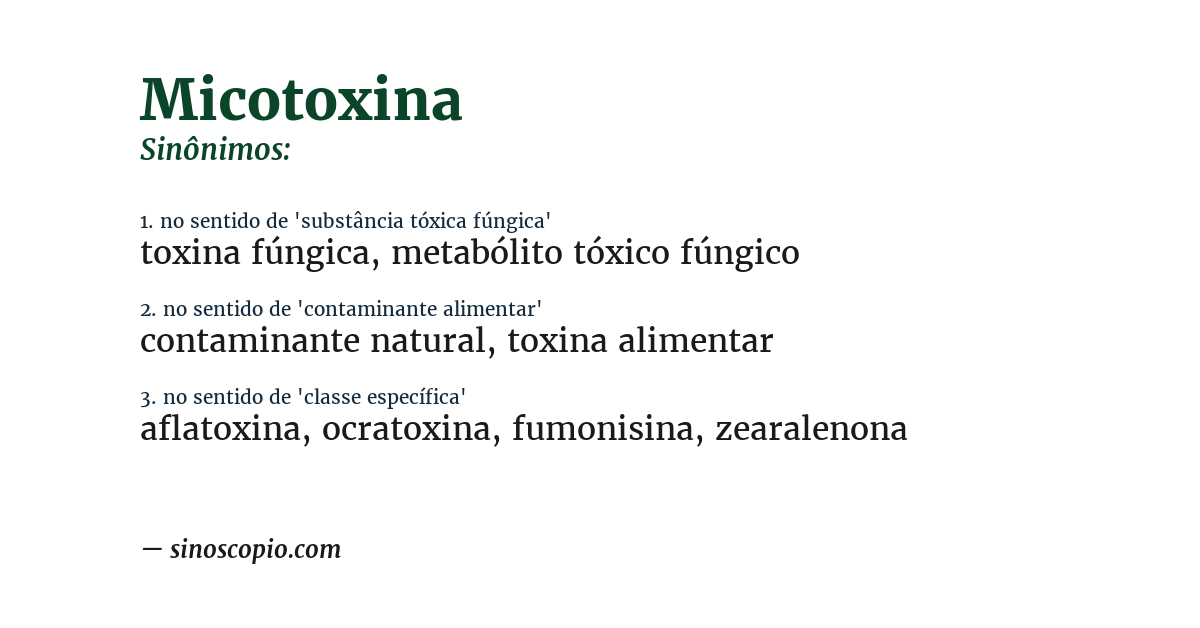 Sinônimo de micotoxina