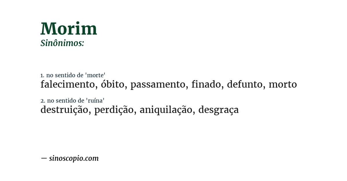 Sinônimo de morim