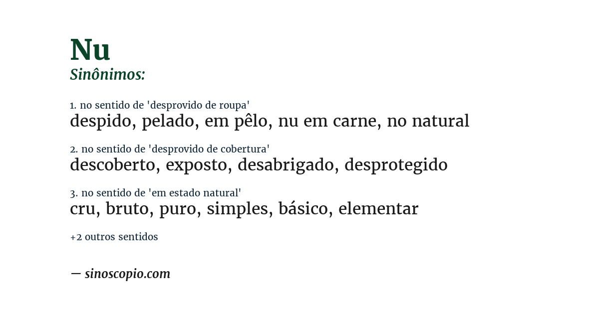 Sinônimo de nu