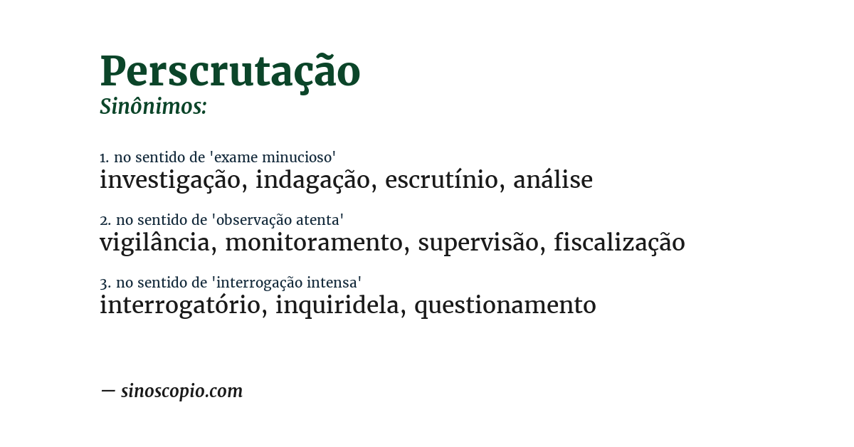 Sinônimo de perscrutação