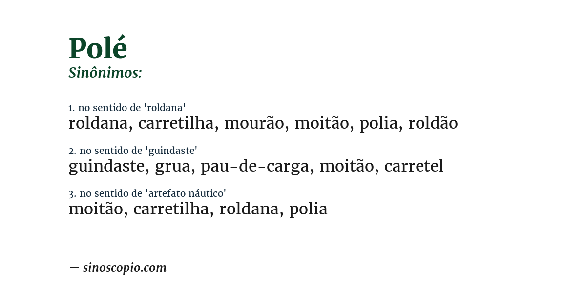 Sinônimo de polé