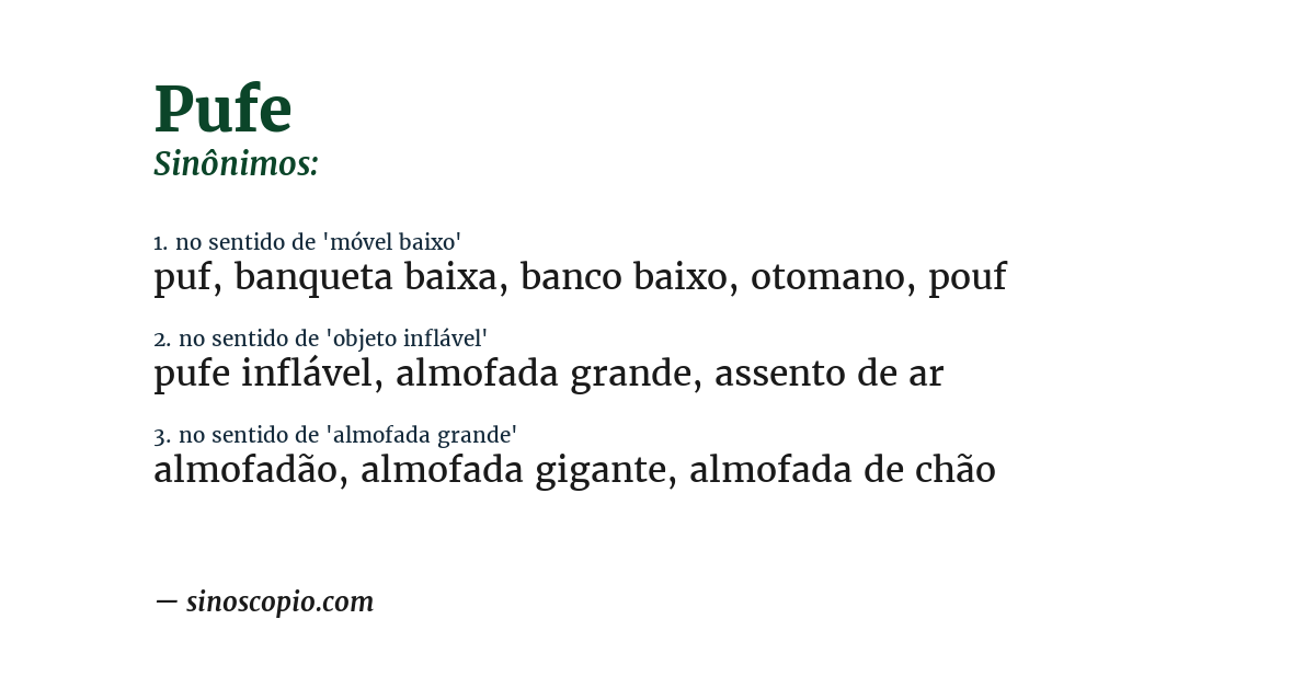 Sinônimo de pufe
