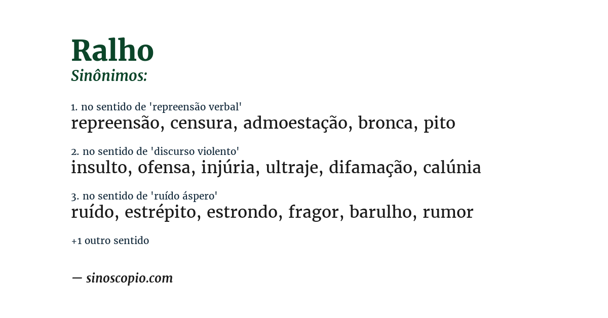 Sinônimo de ralho