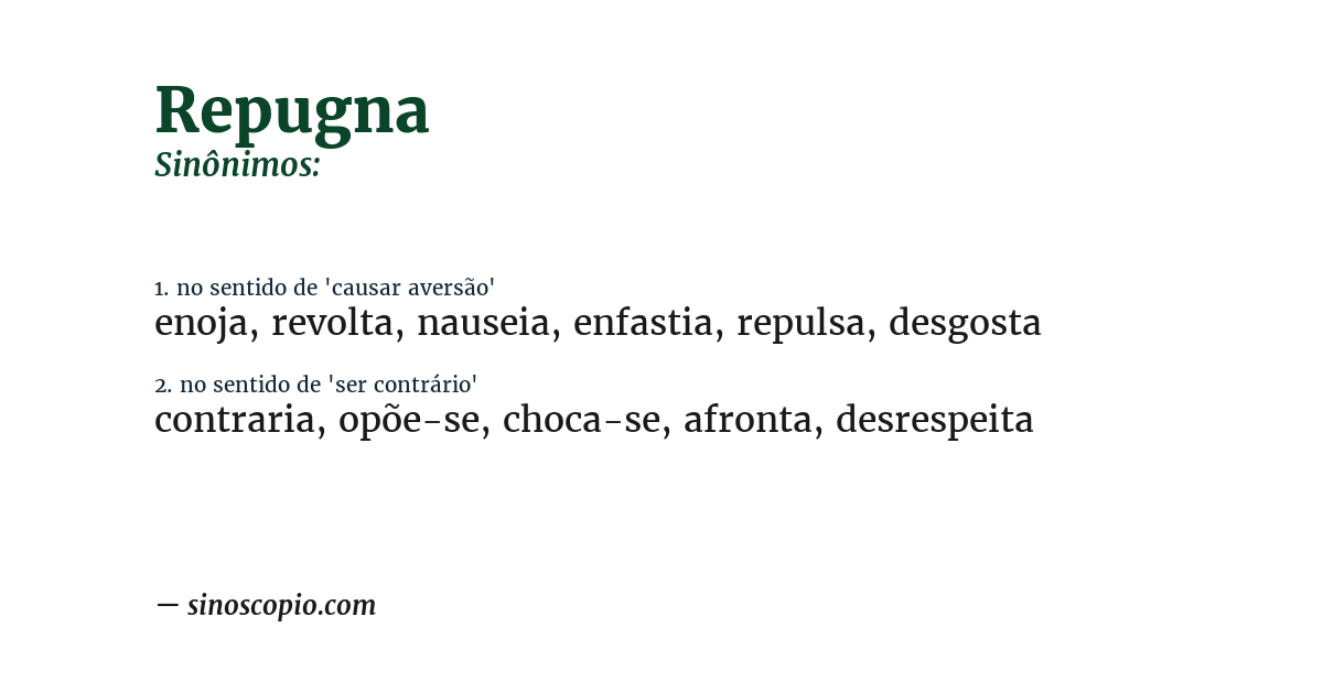 Sinônimo de repugna