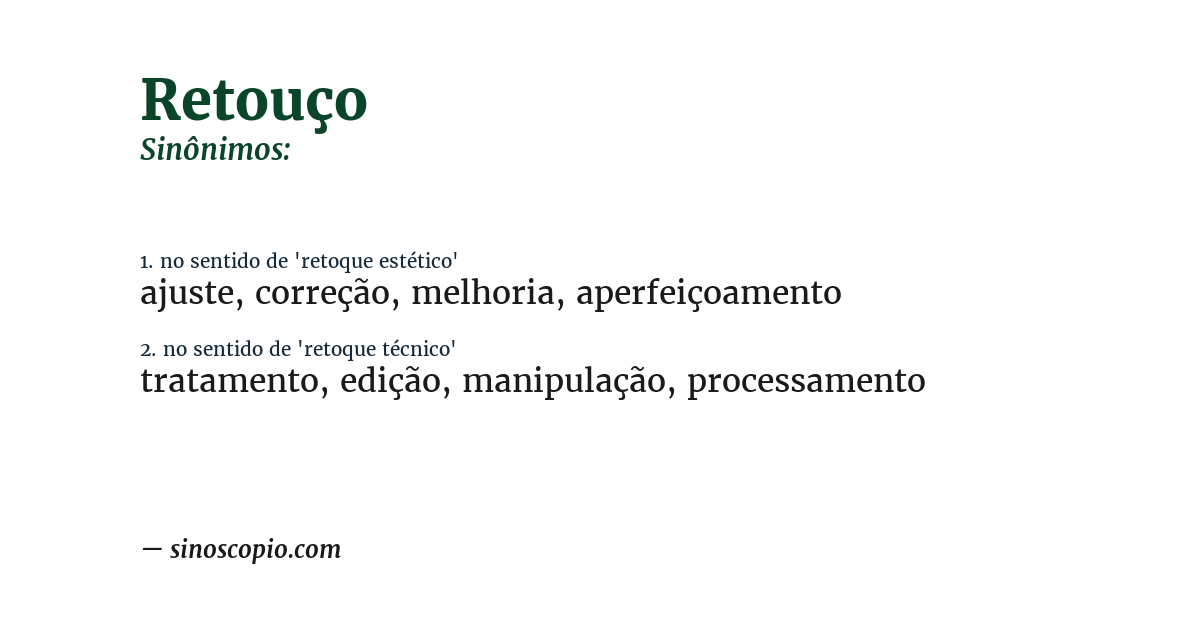 Sinônimo de retouço
