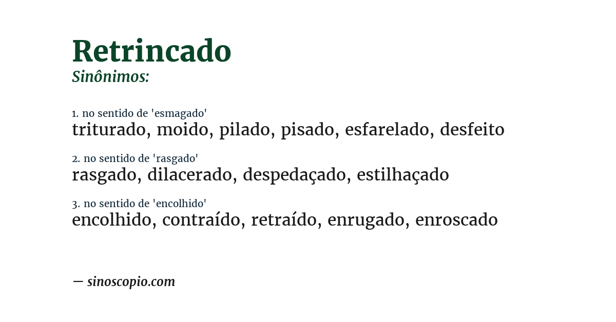 Sinônimo de retrincado