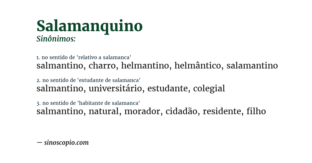 Sinônimo de salamanquino