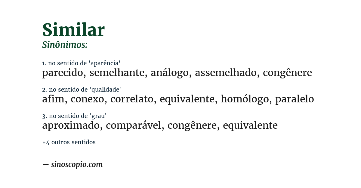Sinônimo de similar