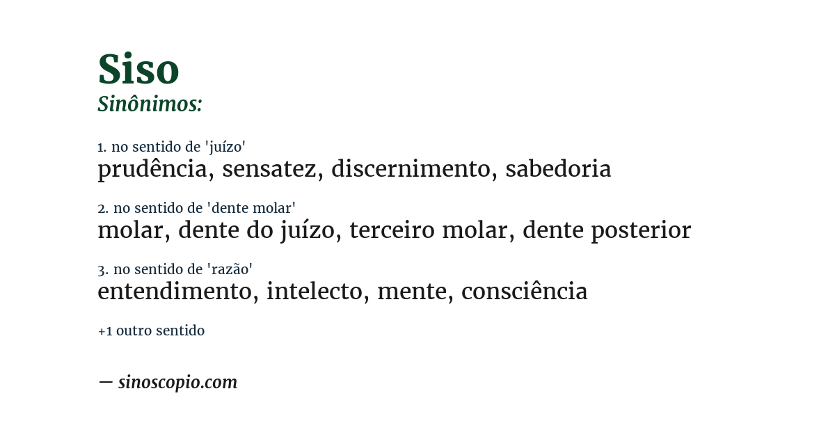 Sinônimo de siso