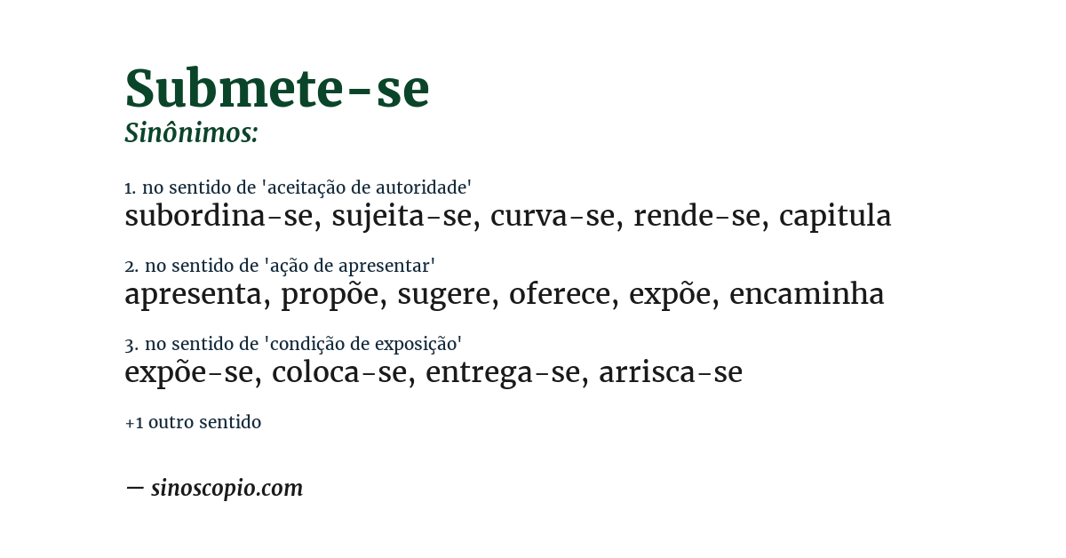 Sinônimo de submete-se