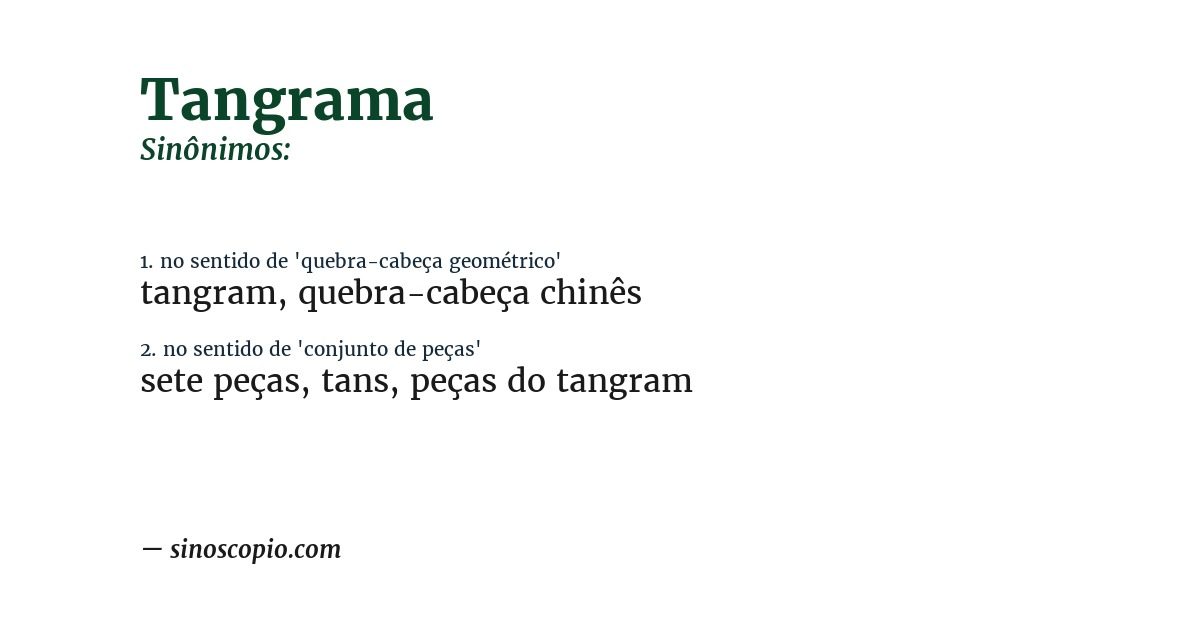 Sinônimo de tangrama
