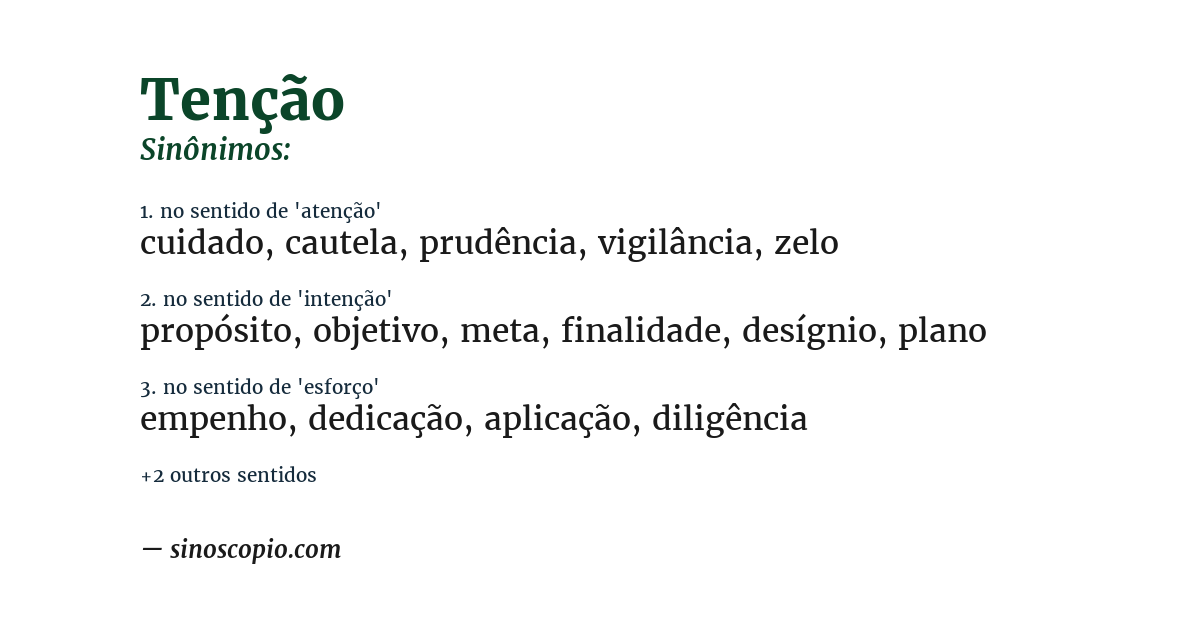 Sinônimo de tenção