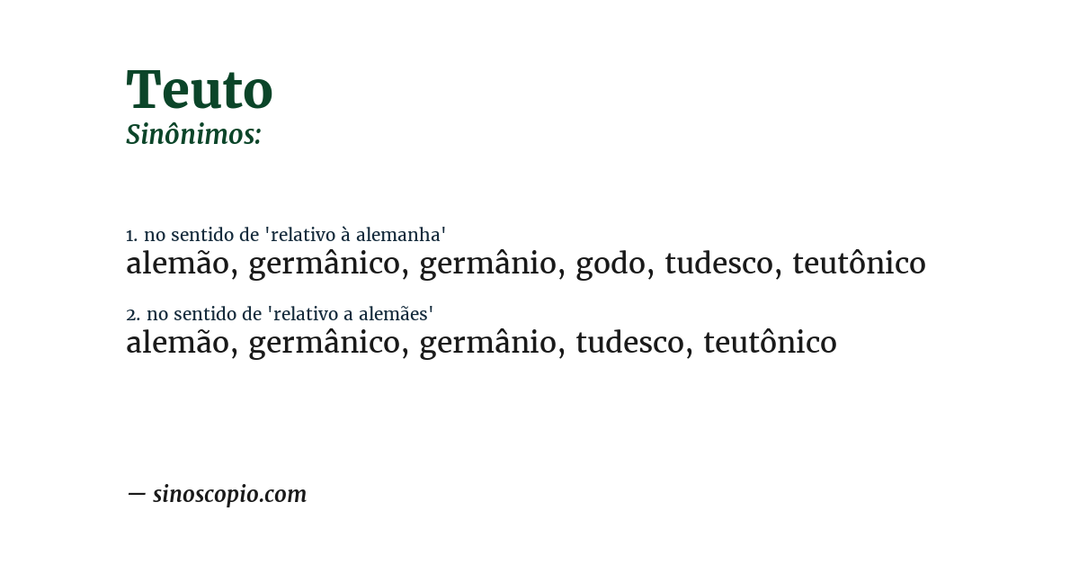 Sinônimo de teuto